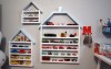 drewniana półka domek do pokoju dziecka