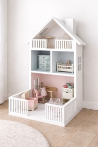 Drewniany domek dla lalek duży z tarasem – handmade, premium