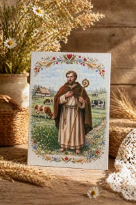 Pocztówka "Święty Wojciech" – ilustracja inspirowana tradycją ludową 